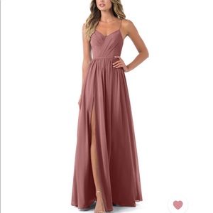 Azazie Cora in desert rose, size 0 with custom aspects. Never worn